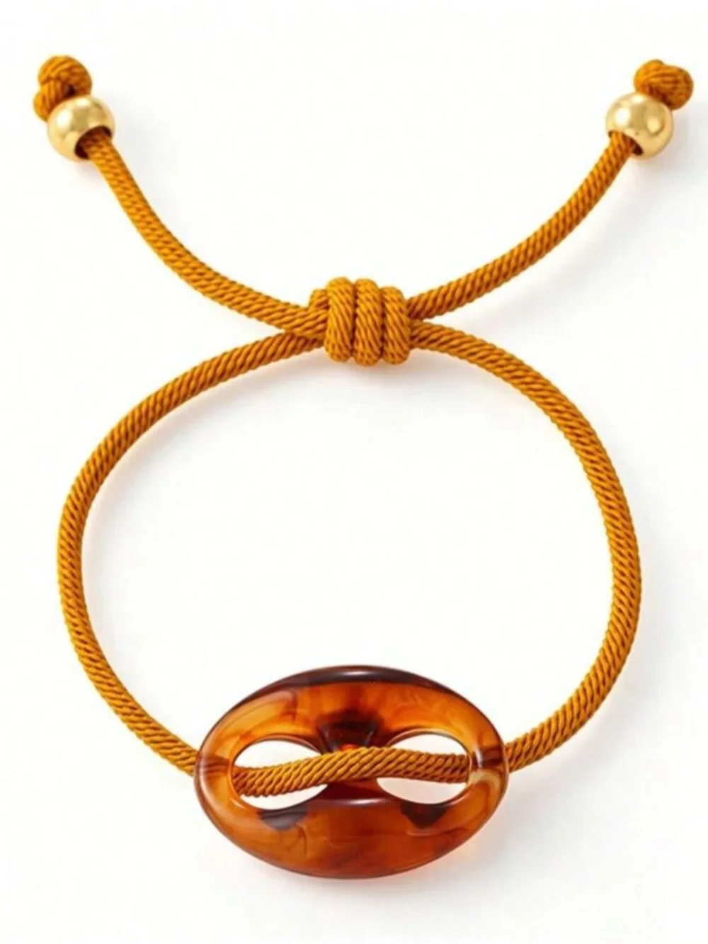 New! Amber Gold Pigs Nose Bead Bracelet NWOT